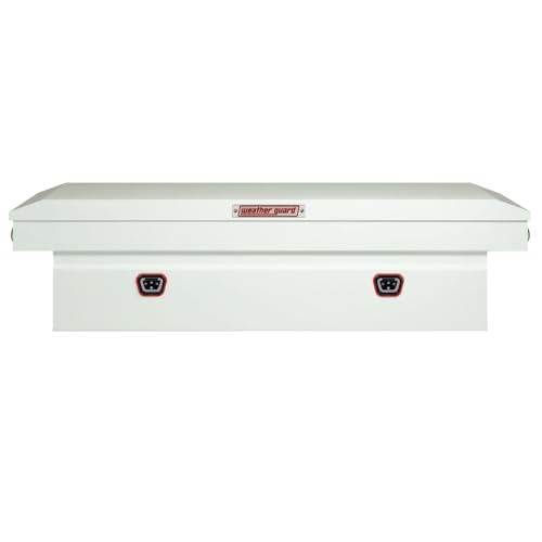 Weather Guard Weather Guard Model 116-3-04 Saddle Box, Steel, Full Extra Wide, White, 14.4 cu ft - Outdoor Depot