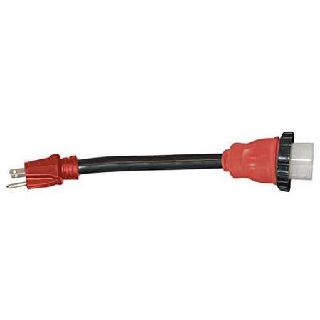 Valterra Valterra A10-1550DVP Mighty Cord Detachable 12" Adapter Cord w/Handle - 15AM to 50AF, Red (Carded) - Outdoor Depot