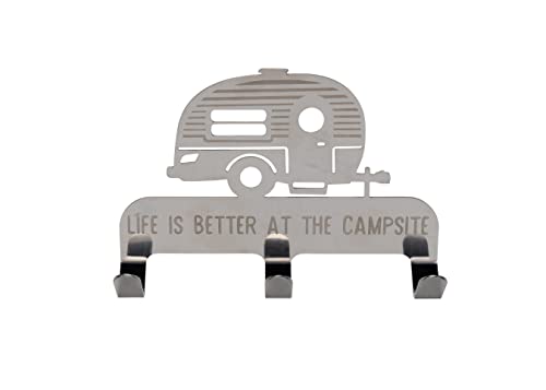 CAMCO 53368 Life is Better at The Campsite Stick-On 3-Hook Key/Leash Hanger | I... product image