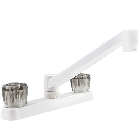 DURA FAUCET DFPK600SWT DF-PK600S-WT RV Two Handle Kitchen Sink Faucet, Plastic (White) product image