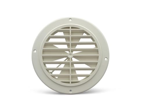 B&B MOLDERS 94275 RV Ceiling Grill, With Damper, 360° Rotation – White product image