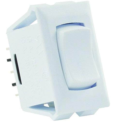 JR PRODUCTS 12695 SPDT Mom-On/Off/Mom-On Switch, White product image