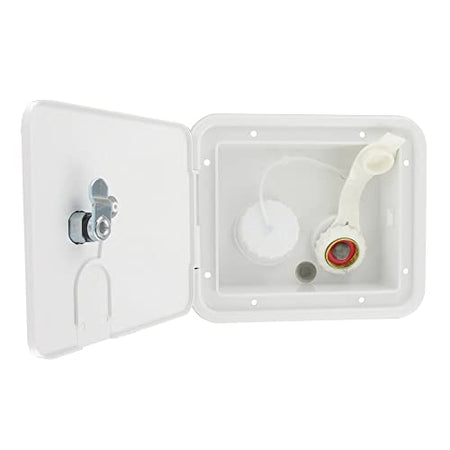 VALTERRA LLC A01-2000VP Valterra  Gravity/City Water Inlet Hatch - Brass, White (Carded) product image