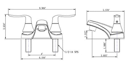 Dura Faucet Dura Faucet DF-PL700LH-MB RV Bathroom Faucet with Winged Levers (Matte Black) - Outdoor Depot