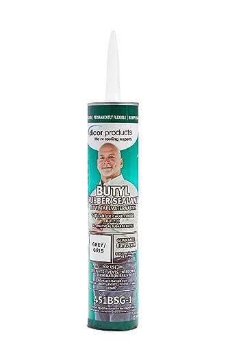 DICOR CORP 451BSG-1 Dicor  Gunnable Butyl Rubber Sealant, 1.2 lbs., Grey, Mess-Free App... product image