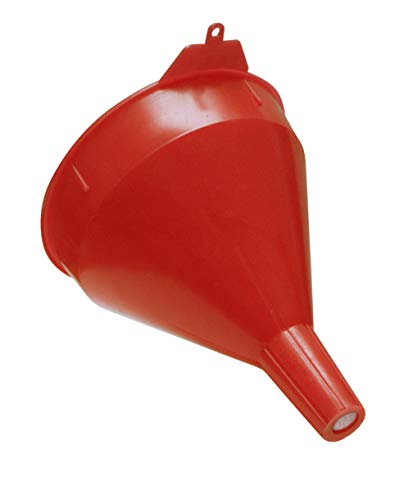 WirthCo WirthCo 32002 Red Safety Funnel with Screen/Strainer Funnel for Oil, Fuel, Gas, and Automotive Large - Outdoor Depot