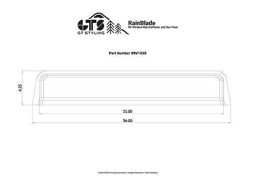 GT Styling RainBlade RV Window Deflector and Sun Visor (Fits 30 inch Wide Window) Smoke - Outdoor Depot