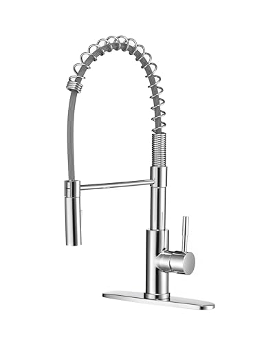 DURA FAUCET DF-MK504SLK-CP RV Swivel High-Arc Spring Kitchen Sink Faucet - Single Handle - Kit... product image