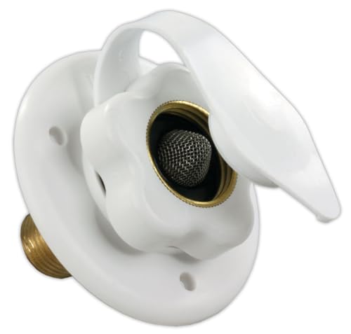 B&B Molders B&B Molders, 94214 City Water Fill with Brass Check Valve – Polar White, Leak-Tested UV-Stable - Outdoor Depot