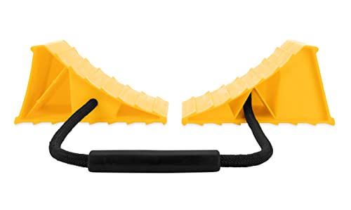 CAMCO 44470 Dual Standard RV Wheel Chock w/Rope - Heavy Duty Trailer Wheel Choc... product image