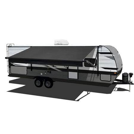 VELARIUM VC16000000 16' RV Vinyl Canopy, Black – Heavy-Duty 13.5oz 3-Ply Material, Cold... product image
