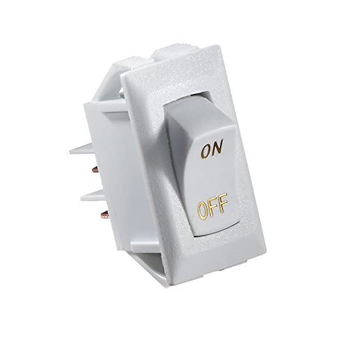 RV DESIGNER S265 Rocker Switch, 10 Amp, On / Off, SPST, White w/ Gold Text, DC Elect... product image