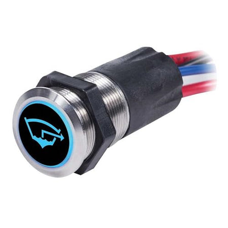 BLUE SEA 4180-BSS 4180BSS SWITCH BUTTON SS 15A OFF-ON BACK LI product image
