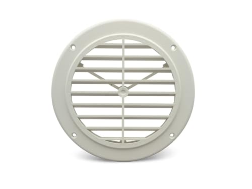 B&B MOLDERS 94274 RV Ceiling Grill, No Damper, 360° Rotation – White product image