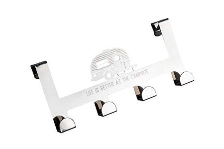 CAMCO 53388 Life is Better at The Campsite Over The Door Hooks & Towel Hanger -... product image