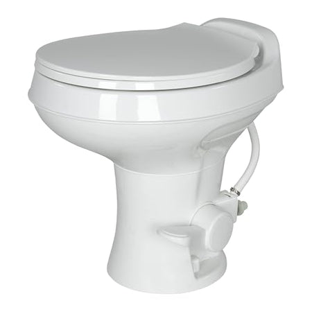 LIPPERT COMP 2024030310 Flow Max White RV Camper Toilet with Round Plastic Bowl, 18 Standar... product image