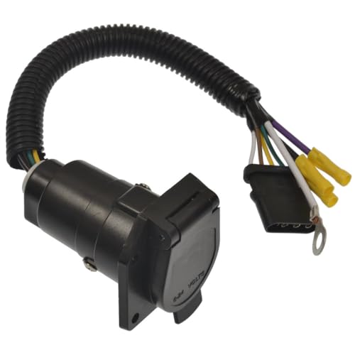 POLLAK 4WF-600V 4-Way Flat to 7-Blade RV Type Adapter with Leads product image
