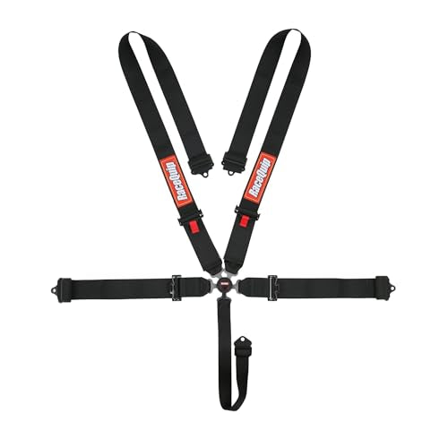 RaceQuip RaceQuip Auto Racing Harness Set Camlock 5 Point Pull-Down Lap SFI 16.1 Black 741001 - Outdoor Depot