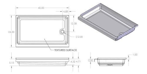 Specialty Recreation Specialty Recreation Shower Pan 24 X 40 White- Left Hand Drain - Outdoor Depot