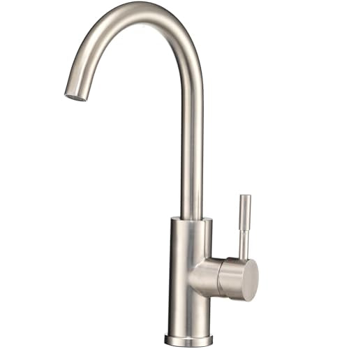 DURA FAUCET DF-MK531LK-SN RV Gooseneck Kitchen Faucet (Satin Nickel) product image