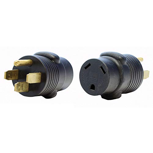 VALTERRA LLC A10-5030A Valterra  Mighty Cord Adapter Plug - 50AM to 30AF, Black Wheels & Tires - front view