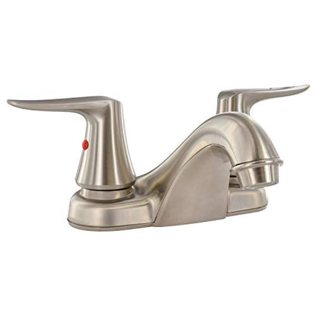 VALTERRA LLC PF222405 Valterra Faucet 4 Deck Lav Brushed Nickel 2-Lever Handle product image