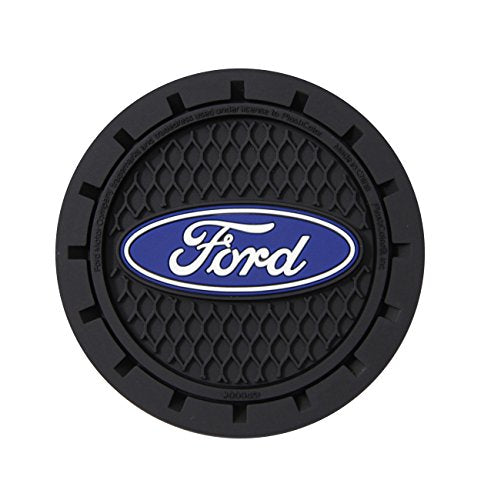 PLASTICOLOR 000651R01 Ford Oval Auto Car Truck SUV Cup Holder Coaster 2-Pack , Blue product image