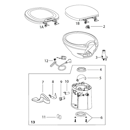 DAVE CARTER 34125 Thetford  Nozzle for Aqua-Magic Style II Toilets - Bone product image