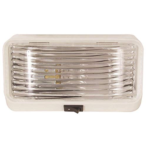 OPTRONICS RVPL3CFS Rectangular Porchlight - Clear, White Housing product image