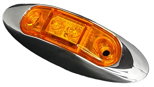 RV DESIGNER L931 Amber Oblong w/Chrome Bezel LED Marker/Clearance Light, P2, 3.95?X1... product image