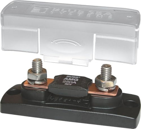 BLUE SEA 5001-BSS Systems 5001 MEGA/AMG Fuse Block with Cover, 100-300 Amp, 32V DC , ... product image