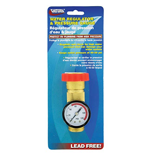 VALTERRA LLC A011124VP Valterra A01-1124VP Brass Water Regulator/Water Pressure Gauge Comb... product image