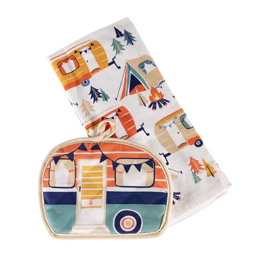 LIPPERT COMP 2023051697 Lippert 2-Piece Kitchen Towel & Potholder Set with Unique RV Campin... product image