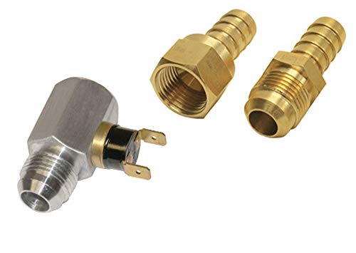 DERALE 15721 8AN x -8AN In-Line Fluid Thermostat,Silver product image