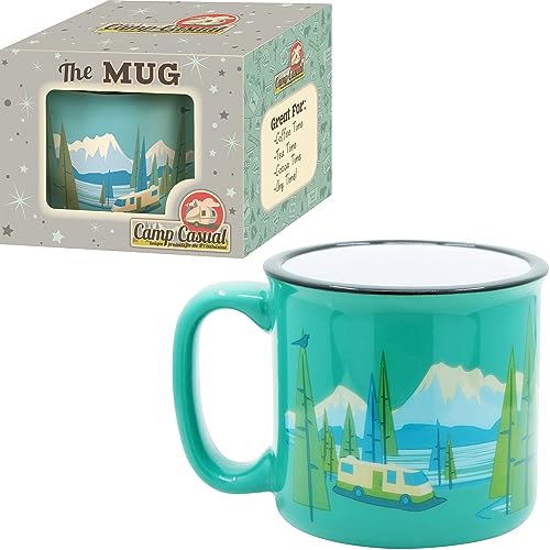 CAMP CASUAL CC-004TL Ceramic Coffee Mug - 15 oz Retro Inspired Camping Mug - for Hot & C... product image
