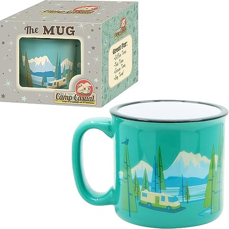 CAMP CASUAL CC-004TL Ceramic Coffee Mug - 15 oz Retro Inspired Camping Mug - for Hot & C... product image