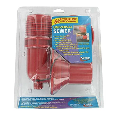 Valterra Valterra F02-3305VP EZ Coupler Red 90° Sewer Adapter and Thread Attachment - Outdoor Depot
