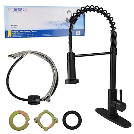 Empire Faucets Empire Faucets SP5000BMT-A Single Lever Spring Faucet with Hi-Arc Coiled Spout, Hammer Style - Outdoor Depot