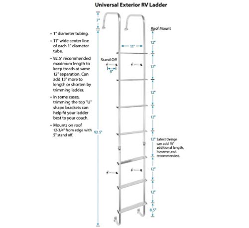 STROMBER 0139.2100 g Carlson LA-401 Universal Exterior RV Ladder, Heavy-Duty Rear Ladd... - view 4