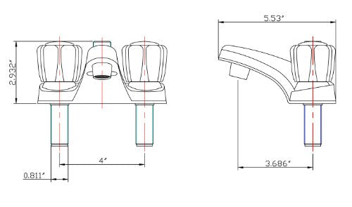 Dura Faucet Dura Faucet DF-PL720A-CP RV Bathroom Faucet with Crystal Acrylic Knobs and Shower Hose Diverter - Outdoor Depot