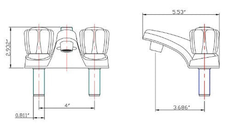 Dura Faucet Dura Faucet DF-PL720A-CP RV Bathroom Faucet with Crystal Acrylic Knobs and Shower Hose Diverter - Outdoor Depot