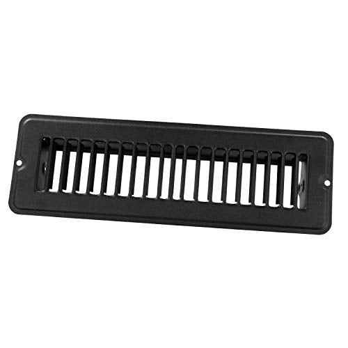 JR Products JR Products 2" X 10" Floor Register Dampened, Metal, Black - Outdoor Depot