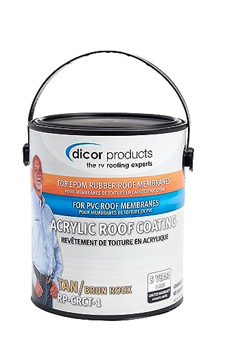 DICOR CORP RP-CRCT-1 Dicor  EPDM Roof Acrylic Coating - 1 Gallon - Tan - Long-Lasting an... product image
