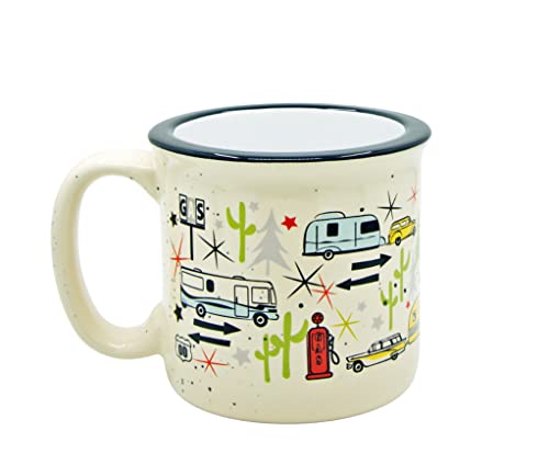 CAMP CASUAL CC-004C Ceramic Coffee Mug - 15 oz Retro Inspired Camping Mug - for Hot & C... product image