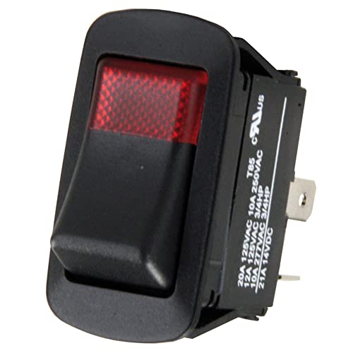 JR PRODUCTS 13815 Lens 12V Lamp Water Resistant SPST On/Off Switch, Black/Red product image