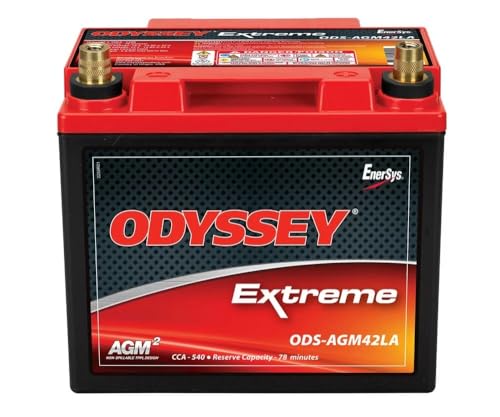 ODYSSEY ODYODS-AGM42LA Battery, Extreme Series, AGM, 12V, 540 Cold Cranking Amps, Top Post... product image