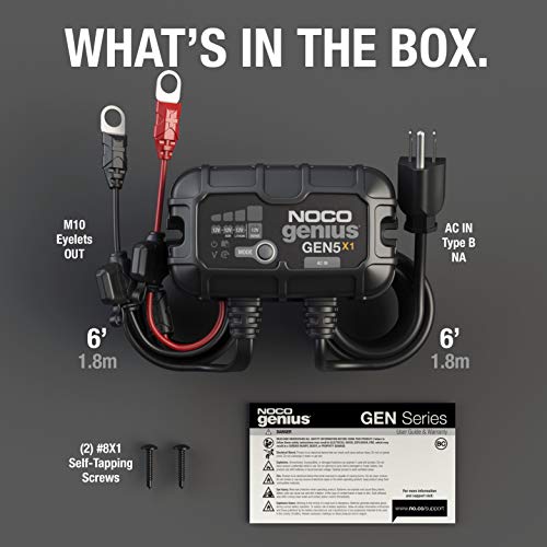 NOCO NOCO Genius GEN5X1: 1-Bank, 5A Onboard Battery Charger - 5A Per Bank, 12V Waterproof Marine Charger - Outdoor Depot