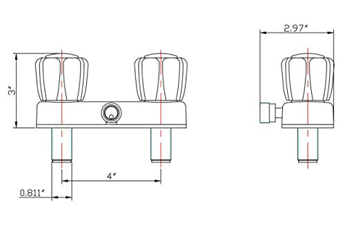 Dura Faucet Dura Faucet DF-SA100A-CP RV/Motorhome/Trailer Shower Faucet Valve Diverter with Crystal Acrylic - Outdoor Depot