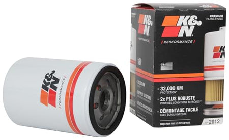 K&N FILTER HP-2012 K&N Oil Filter: 20,000 Mile Engine Protection with Wrench Off Nut, product image
