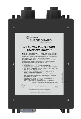 SOUTHWIRE 40450RVC3 50A  120/240V AUTOMATIC TRANSFER SW product image